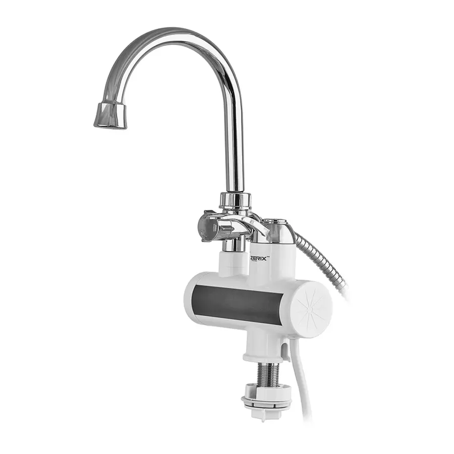 Водонагрівач 3,3 kW проточний, з індикатором температури, на мийку ZERIX ELW22-E (з шлангом та лійкою) (ZX3079)