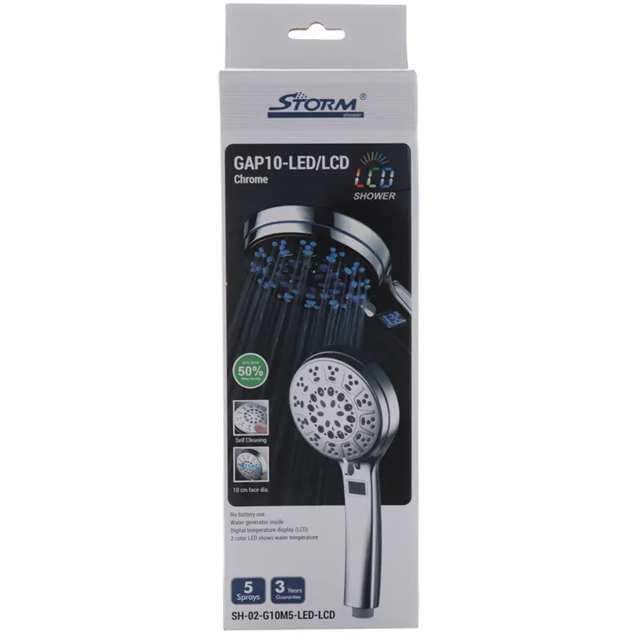 Лійка для душу Storm SH-02-G10M5-LED-LCD (ST0003)