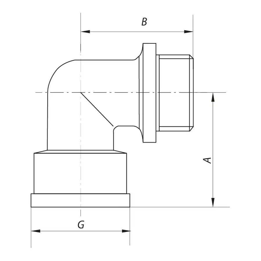 Кут 1/2'' НВ (хром) Koer KF.L06MF.CHR (KF0127)