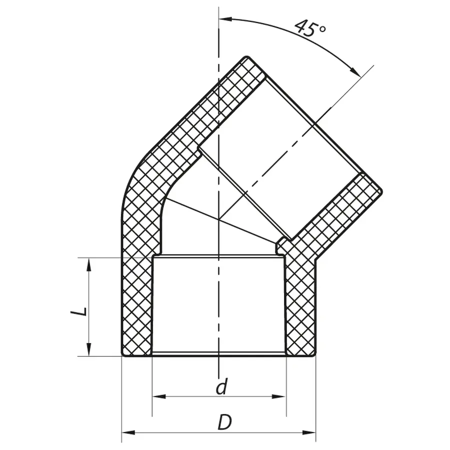 Кут 45 40 PPR KOER K0016.PRO (KP0020)