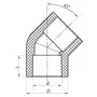 Кут 45 40 PPR KOER K0016.PRO (KP0020)