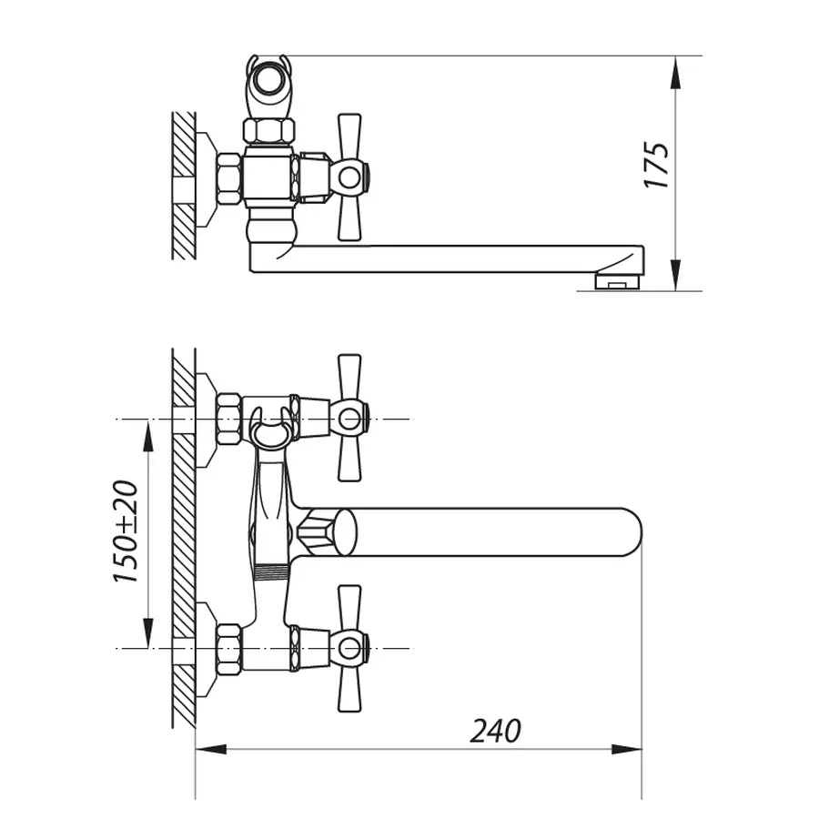 Змішувач для ванни Zerix DMT-3-B 722 (ZX2939)