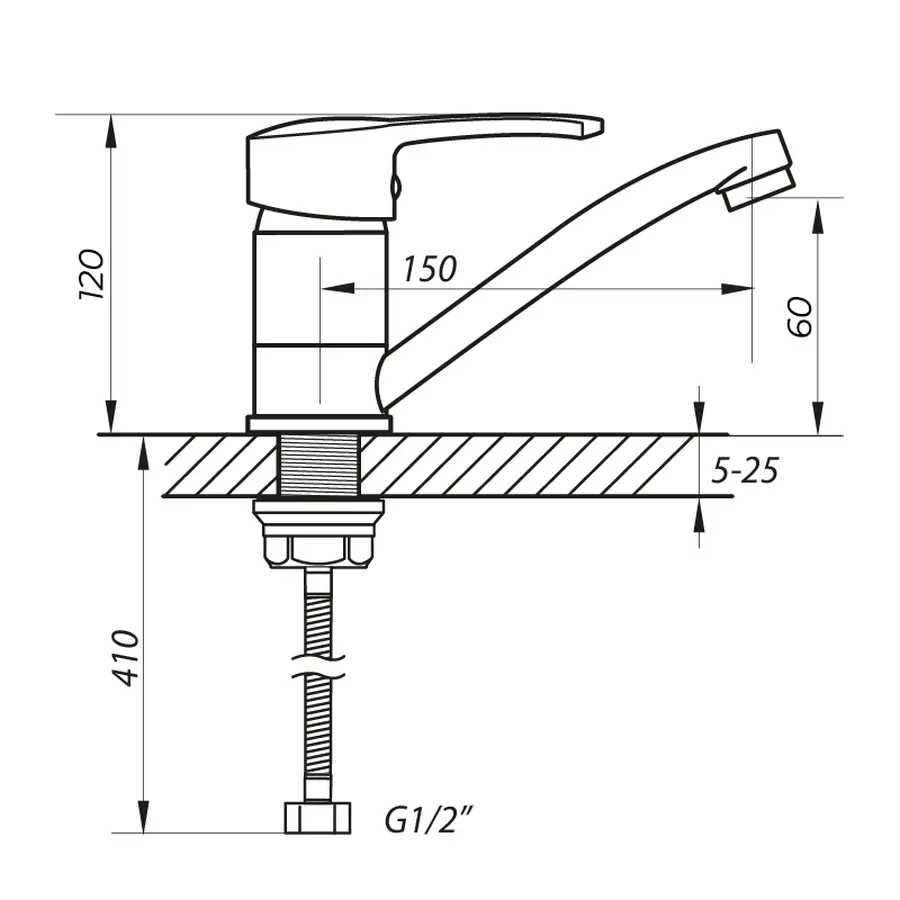 Змішувач для умивальника Zerix PED-B 270 (ZX0068)