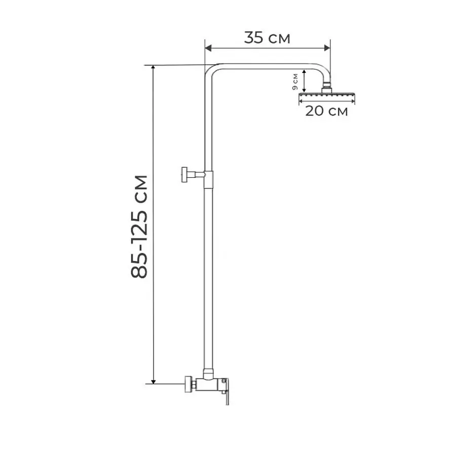 Душова колона зі змішувачем Mixxus EKA-003-J (з нерж. сталі) (MI2823)