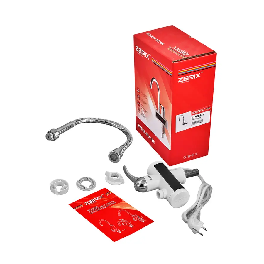 Водонагрівач 3,3 kW проточний, рефлекторний вилив, на мийку ZERIX ELW21-F (ZX3078)