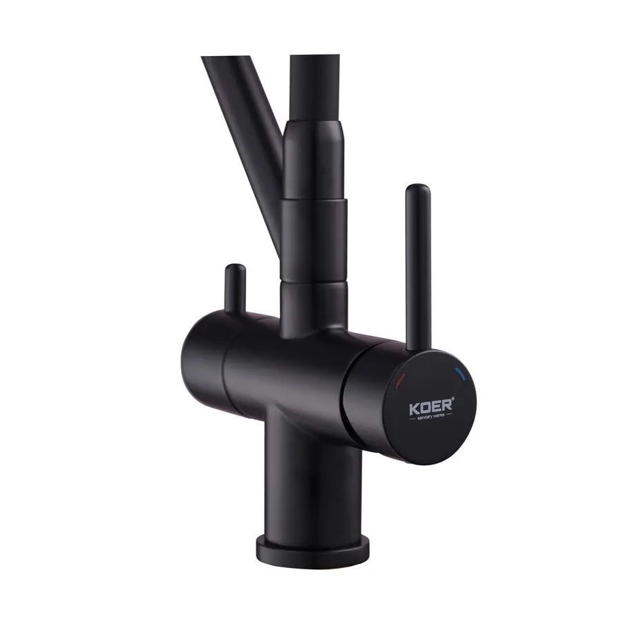 Кухонний змішувач з силік. виливом і вих. для питної води KOER KB-72006-05 (KR3380)