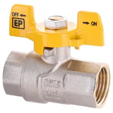 Кран кульовий Europroduct EP.121 - 1/2" FF ГГМ YELLOW, ручка "метелик" жовта (EP2930) Кран кульовий Europroduct EP.121 - 1/2" FF ГГМ YELLOW, ручка "метелик" жовта (EP2930)