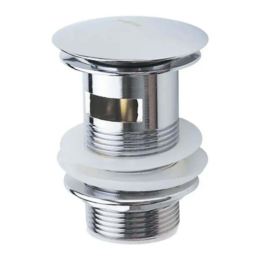 Донний клапан для раковини з переливом Haiba C0A11 автоматичний (Click-Clack) (Колір хром) 1 1/4'' (AC0546)