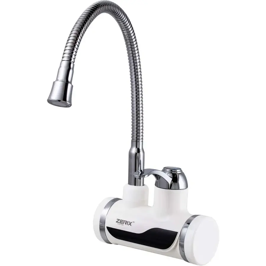 Водонагрівач НАСТІННИЙ 3,3 kW проточний, з індикатором температури, рефлекторний вилив, ПЗВ ZERIX ELW02-EFWP (ZX2806)