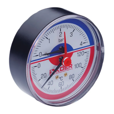 Термо-манометр аксіальний (KOER KM.802A) (0-4 bar), D 80мм, 1/4''-1/2'' (KR0222)