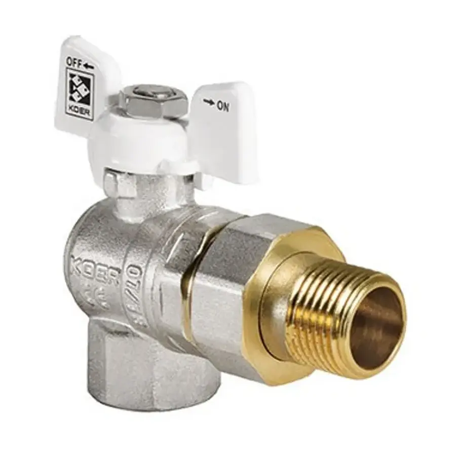 Кран з американкою 1/2" (Koer KR.228.W) кутовий білий (KR0099)