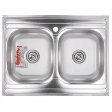 Кухонна мийка накладна Zerix Z8060B-08-180E (Satin) (ZX1620)