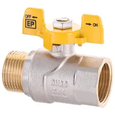 Кран кульовий Europroduct EP.111 - 3/4" FM ГШМ YELLOW, ручка "метелик" жовта (EP2933) Кран кульовий Europroduct EP.111 - 3/4" FM ГШМ YELLOW, ручка "метелик" жовта (EP2933)