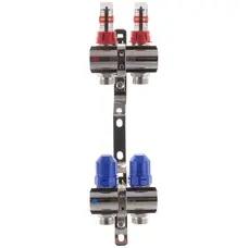 Колекторний блок з витратомірами Koer KR.1110-02 1"x2 ways (KR2639) Колекторний блок з витратомірами Koer KR.1110-02 1"x2 ways (KR2639)