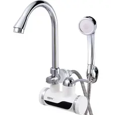 Водонагрівач НАСТІННИЙ 3,3 kW проточний, з індикатором температури ZERIX ELW08-EW (зі шлангом та лійкою) (ZX2788) Водонагрівач НАСТІННИЙ 3,3 kW проточний, з індикатором температури ZERIX ELW08-EW (зі шлангом та лійкою) (ZX2788)