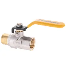 Кран кульовий Europroduct EP.211 - 1/2" FM ГШВ YELLOW, ручка "важіль" жовта (EP2951)