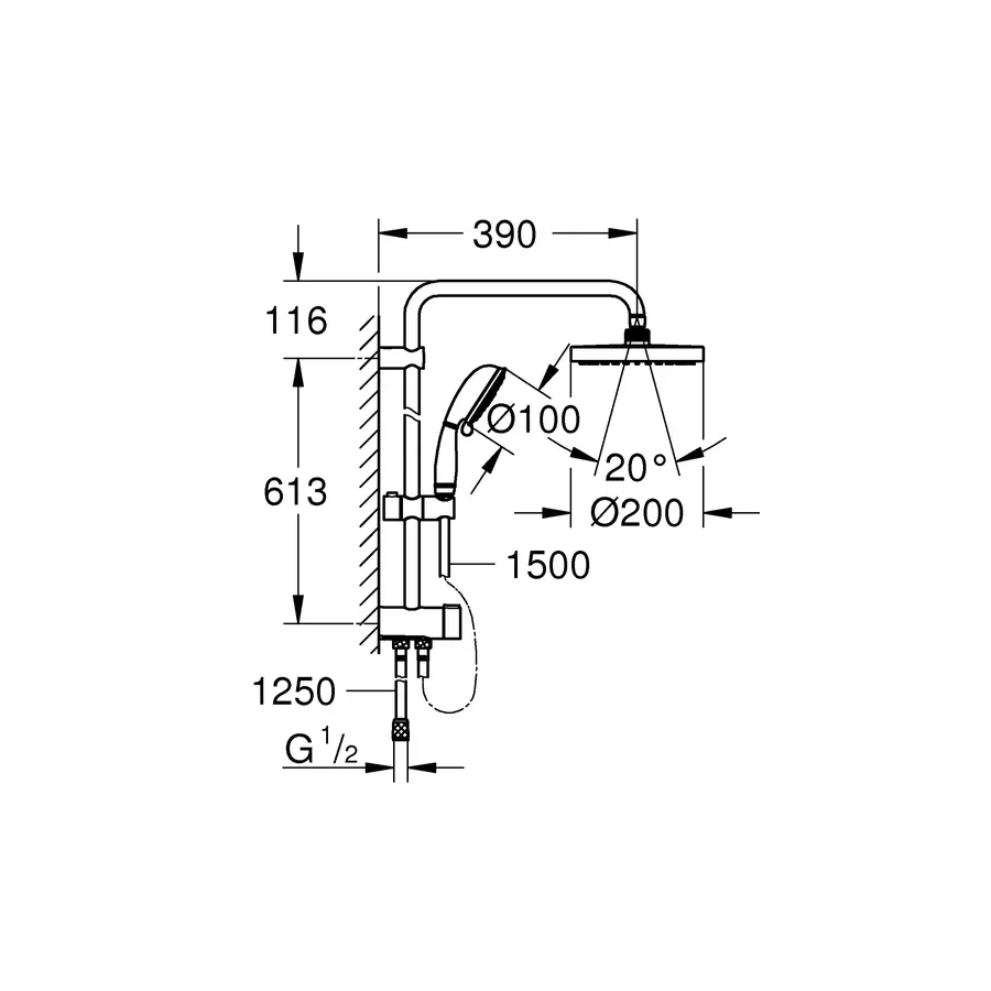 Душова система із перемикачем Grohe New Tempesta Rustic System (27399002)