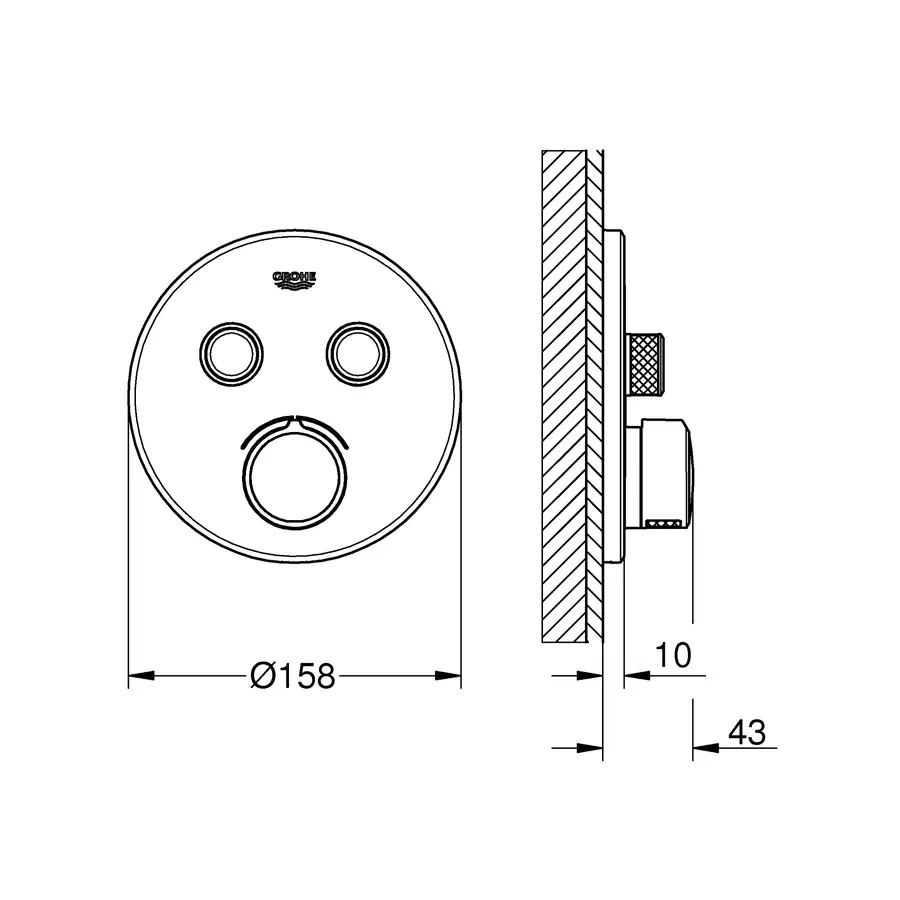 Змішувач прихованого монтажу на 2 споживача Grohe SmartControl Mixer (29145000)
