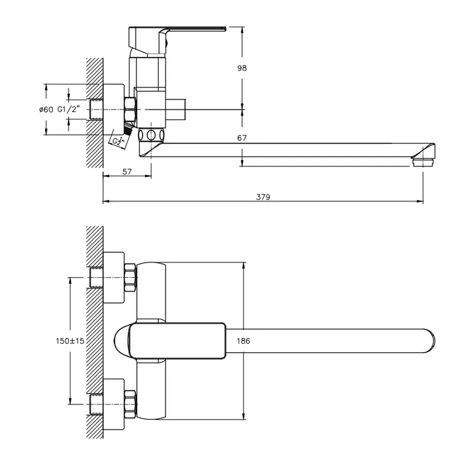 Змішувач для ванни Haiba Kubus 006 (HB0793)