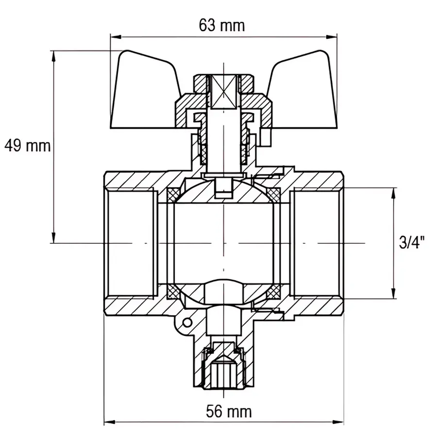 Кран ГГМ для підключення датчика температури Koer KR.230 - 3/4" (KR3068)