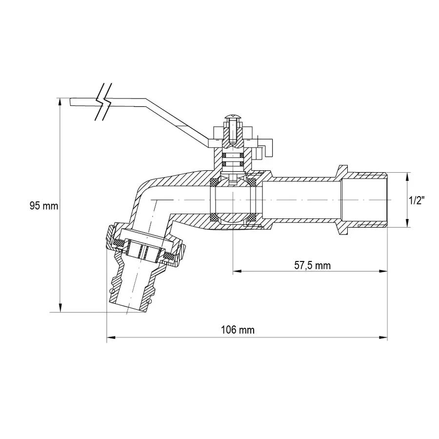 Кран поливу з коннектором для швидкого підключення 1/2" (Koer KR.257) (KR2750)