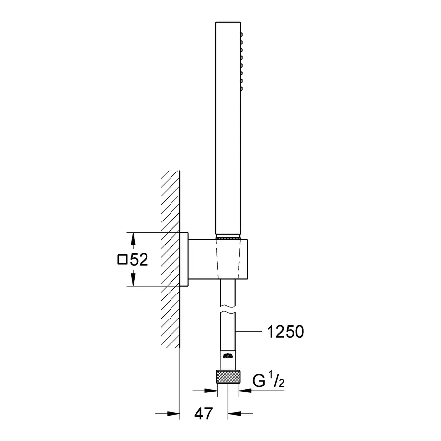 Душовий набір з тримачем, 1 режим струменю Grohe Euphoria Cube (27703000)