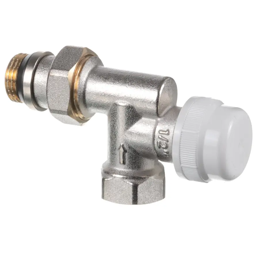 Кран термостатичний осьовий з системою "антипротікання" кутовий Koer KR.931-Gi - 1/2x1/2 (KR3064)