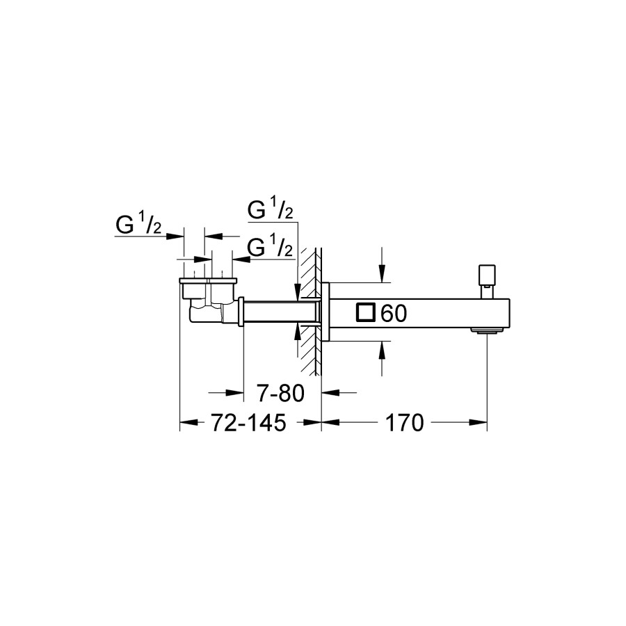 Вилив для ванни Grohe Universal Cube (13304000)