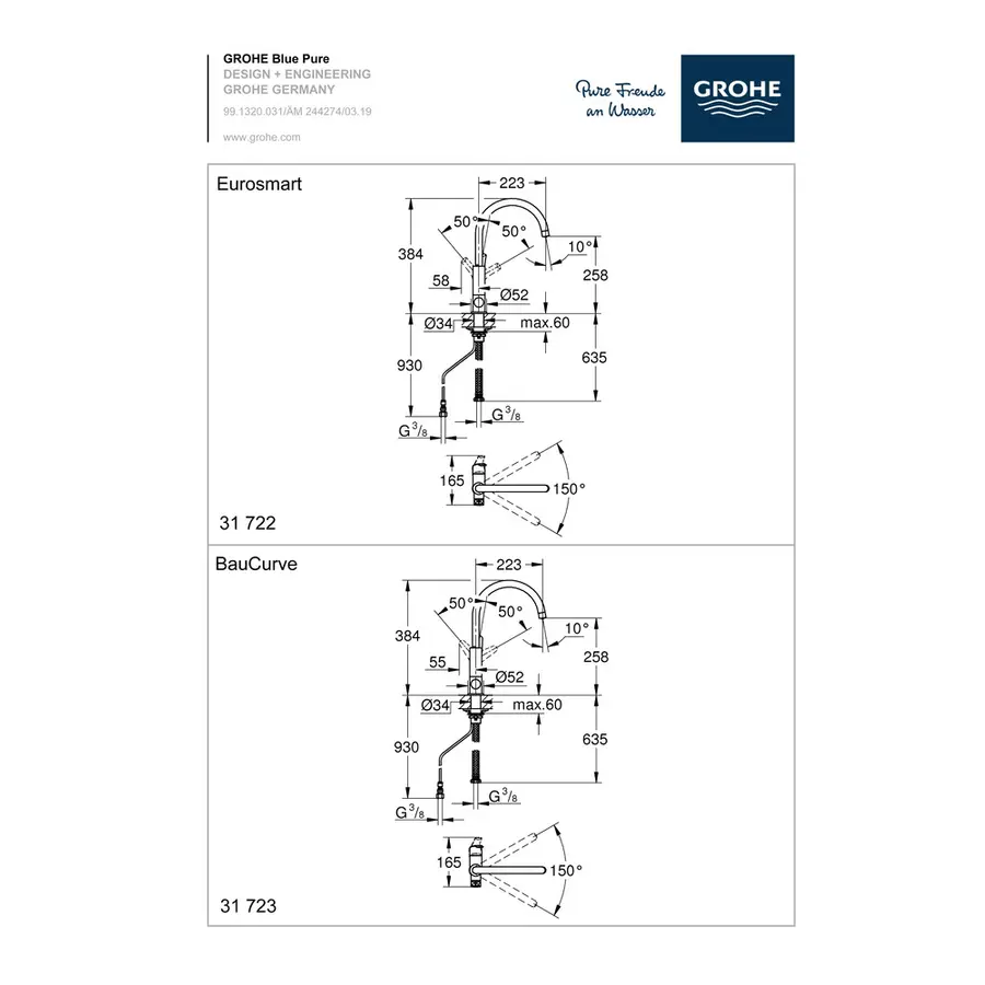 Змішувач для кухні з підключенням до фільтру Grohe Blue Pure (31722000)