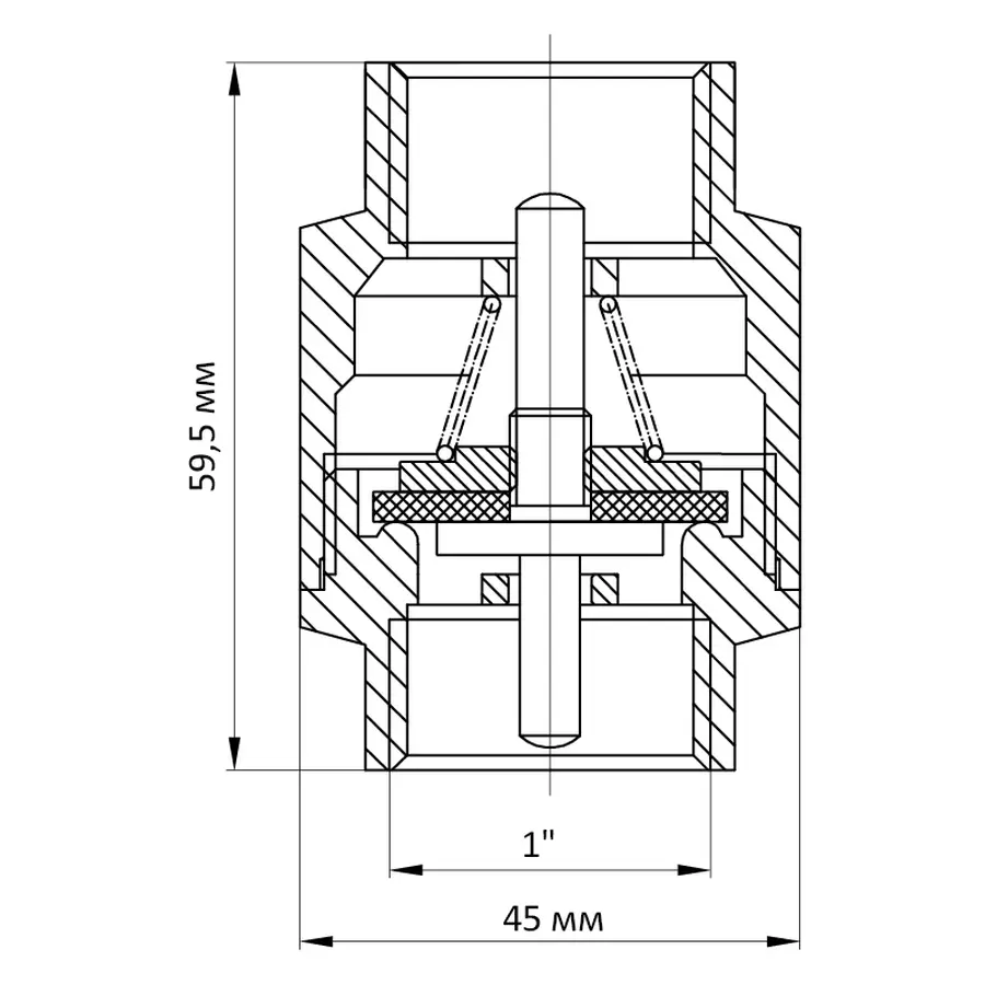 Клапан зворотний Koer (нікельований) 1" (Koer KR.172.N) (KR2769)
