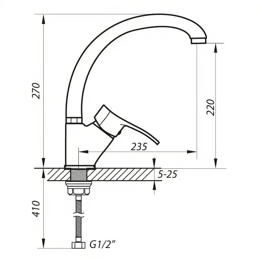 Змішувач для кухні Zerix DYU 182 (ZX0024)