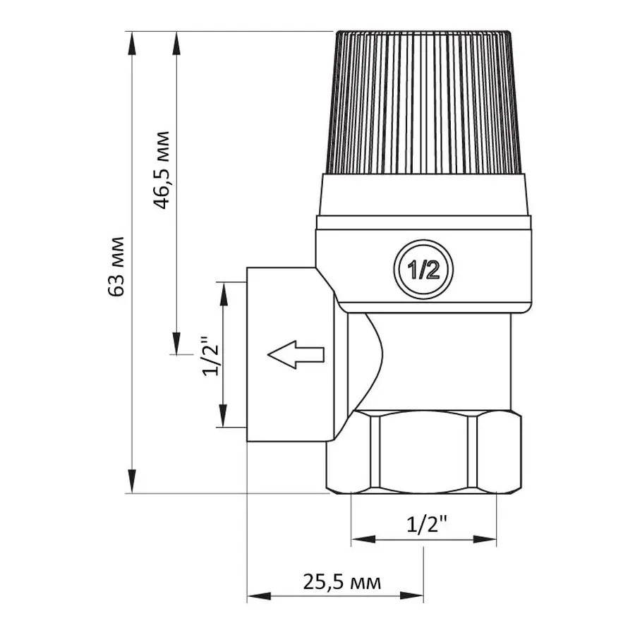 Запобіжний клапан 6BAR Koer KR.1260 (KR2681)