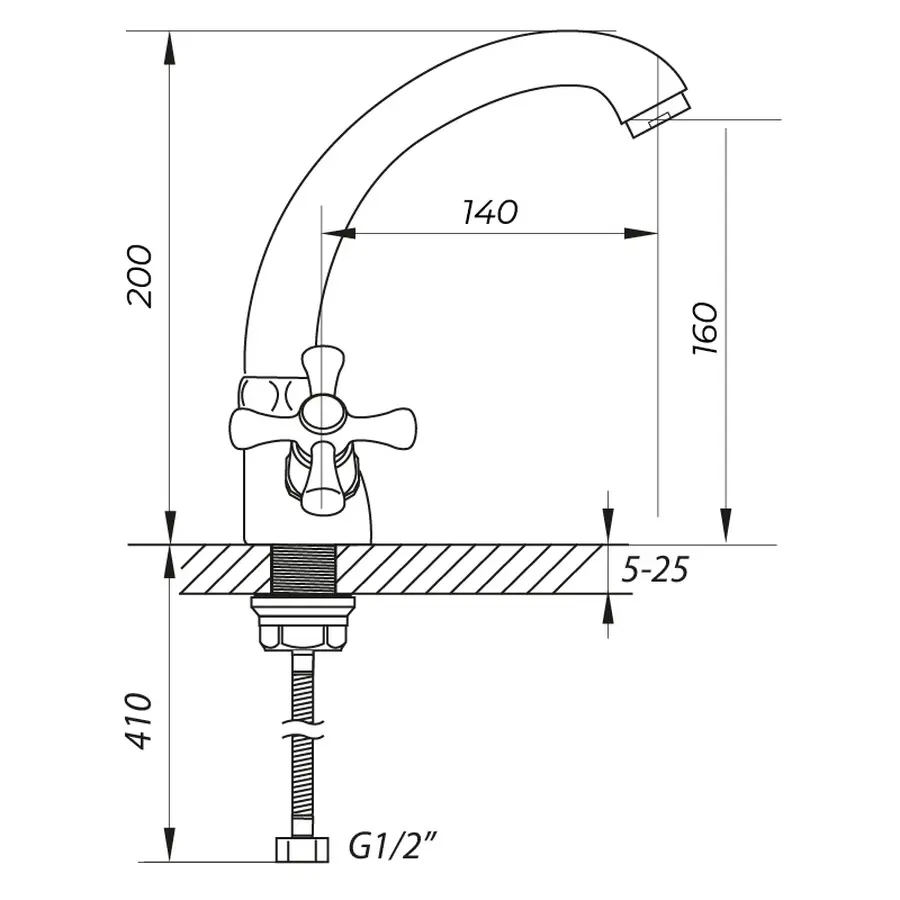 Змішувач для умивальника Zerix TLC 827 (ZX0079)