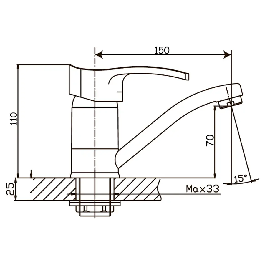 Змішувач для умивальника Haiba Focus 555 (вилив 15 см) (HB0135)