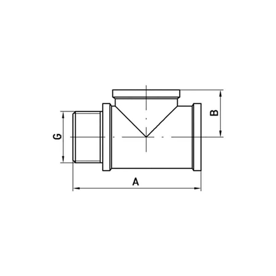 Трійник Koer KF.T06FMF.WN 1/2'' ВЗВ (без нікелю) (KR3029)