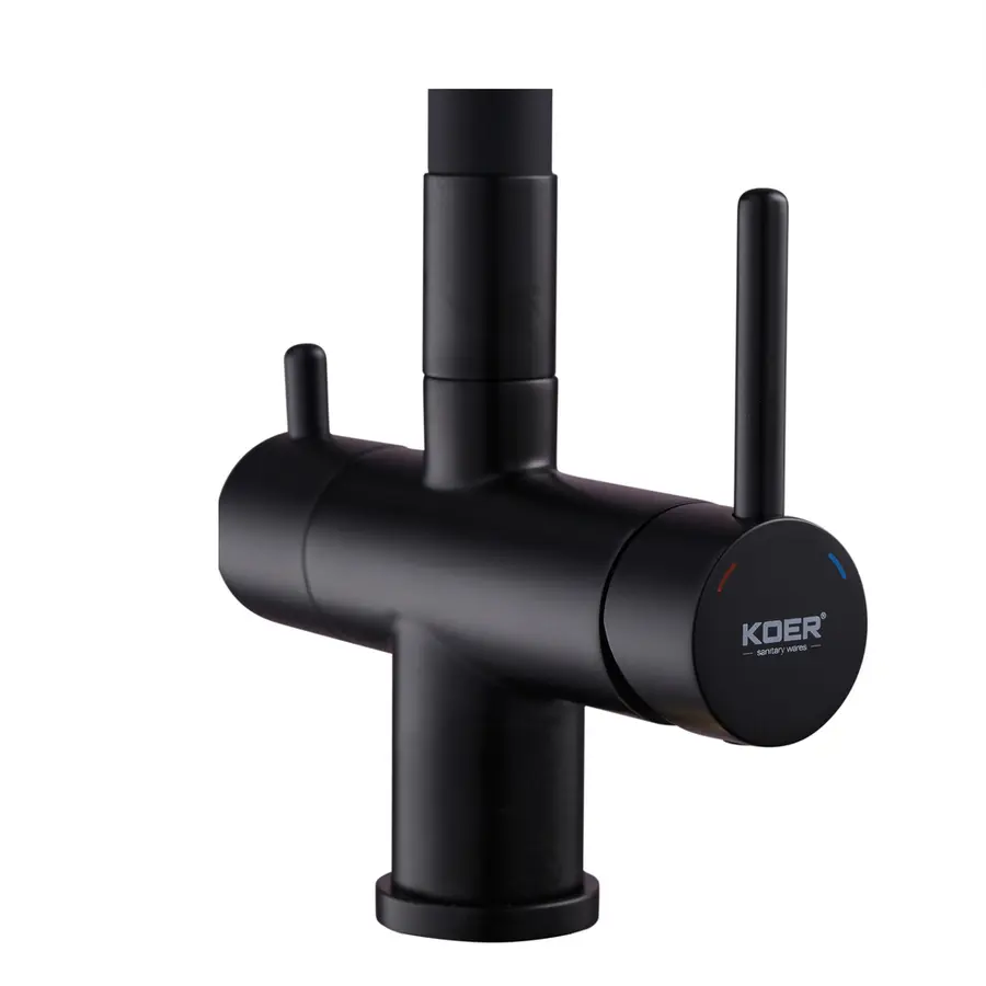 Кухонний змішувач з силік. виливом і вих. для питної води KOER KB-72002-05 (KR3384)