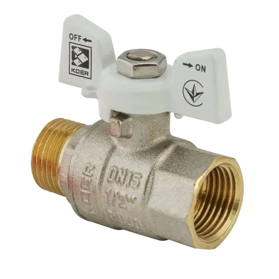 Кран кульовий KOER 1/2" ГШМ (KR.218.W) білий (KR0182)