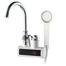 Водонагрівач 3 kW проточн., Zerix ELW22-EW З ІНД.ТЕМП., на СТІНУ (зі шлангом та лійкою) (ZX4934)