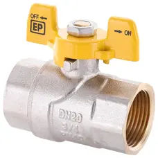 Кран кульовий Europroduct EP.121 - 3/4" FF ГГМ YELLOW, ручка "метелик" жовта (EP2931)