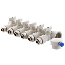 Розподільний колектор опалення 6-way з фітингом (40x20) PPR Koer K0194.PRO (KP2559)