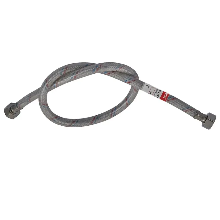 Гнучкий шланг для підключення води гайка 1/2'' - гайка 1/2'' (150 см) (силик. оболонка) Zerix (ZX30