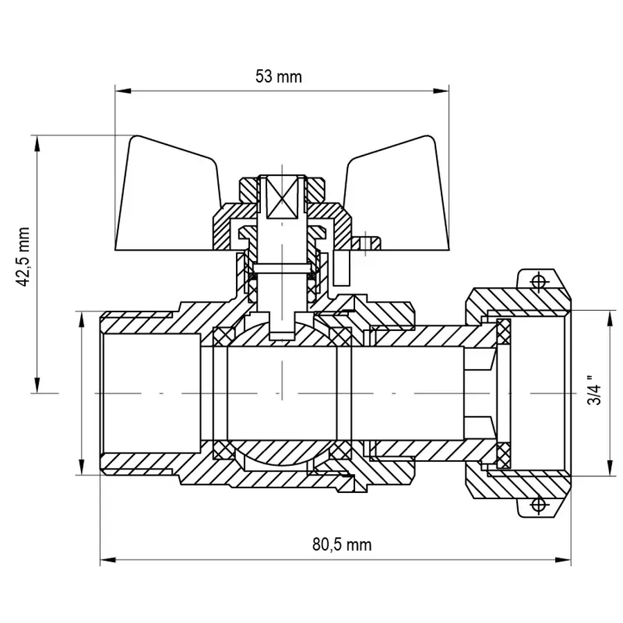 Кран з накидною гайкою 3/4" ГШМ Koer KR.220 (KR0165)