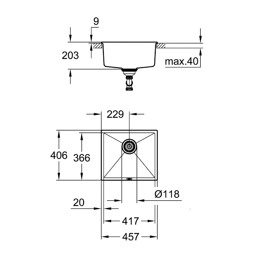 Композитна мийка для кухні Grohe K700U (31653AP0)