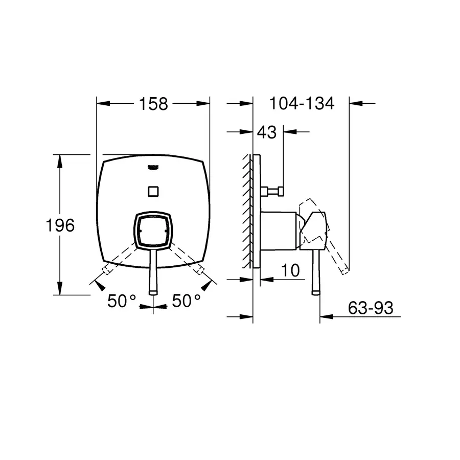 Змішувач прихованого монтажу на 2 споживача Grohe Grandera (24068000)