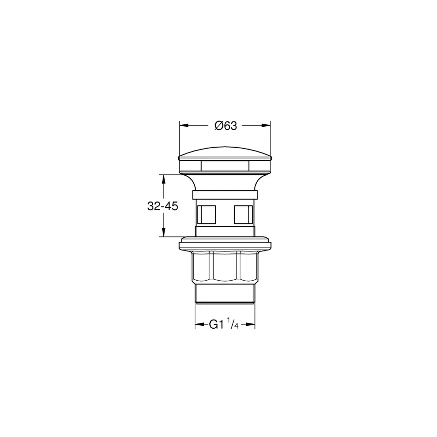 Донний клапан для раковини універсальний (з/без переливу) GROHE 40824000 автоматичний (СLICK-СLACK)