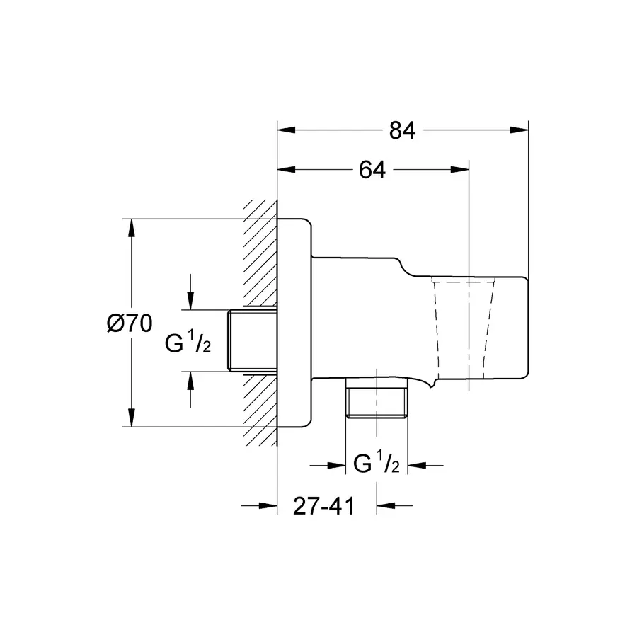 Шлангове підключення з тримачем Grohe Relexa neutral (28628000)