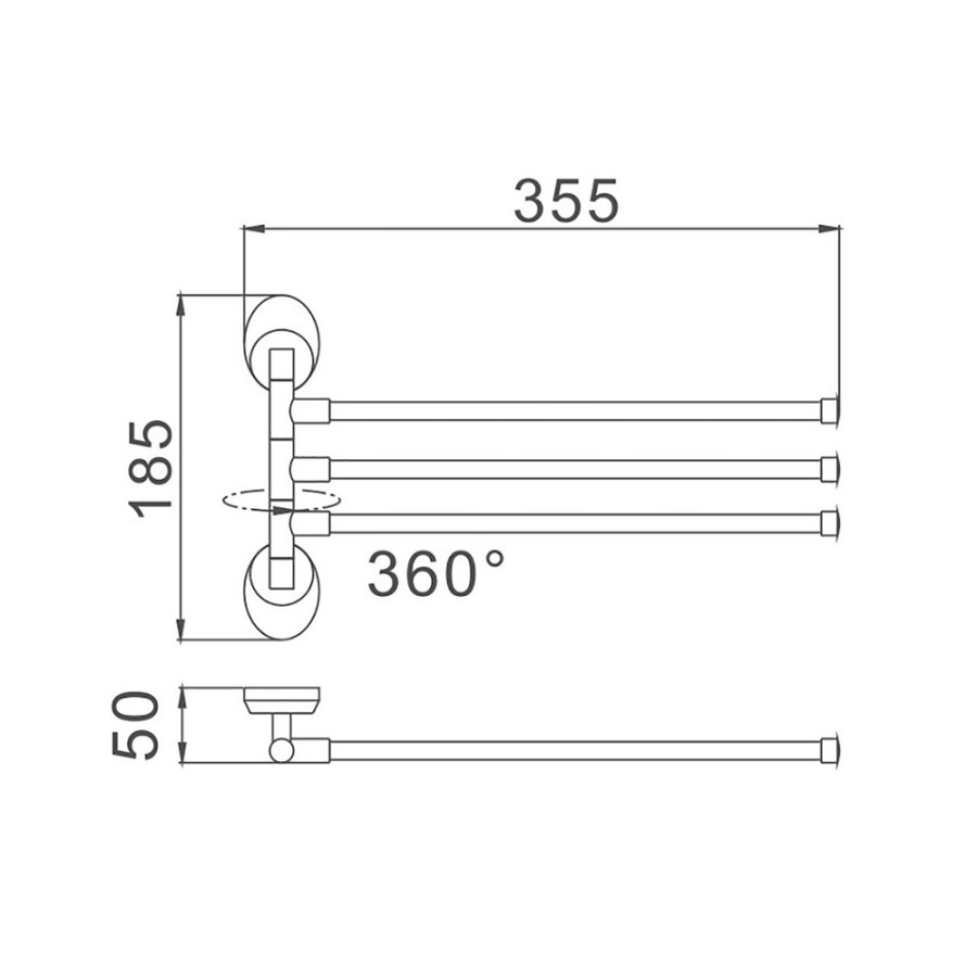 Полотенцедержатель поворотний 350 мм HAIBA HB1613 (HB0456)