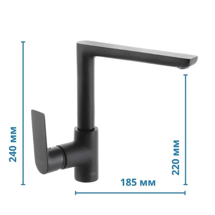 Змішувач для кухні Haiba Alex 018 Чорний (HB3927)