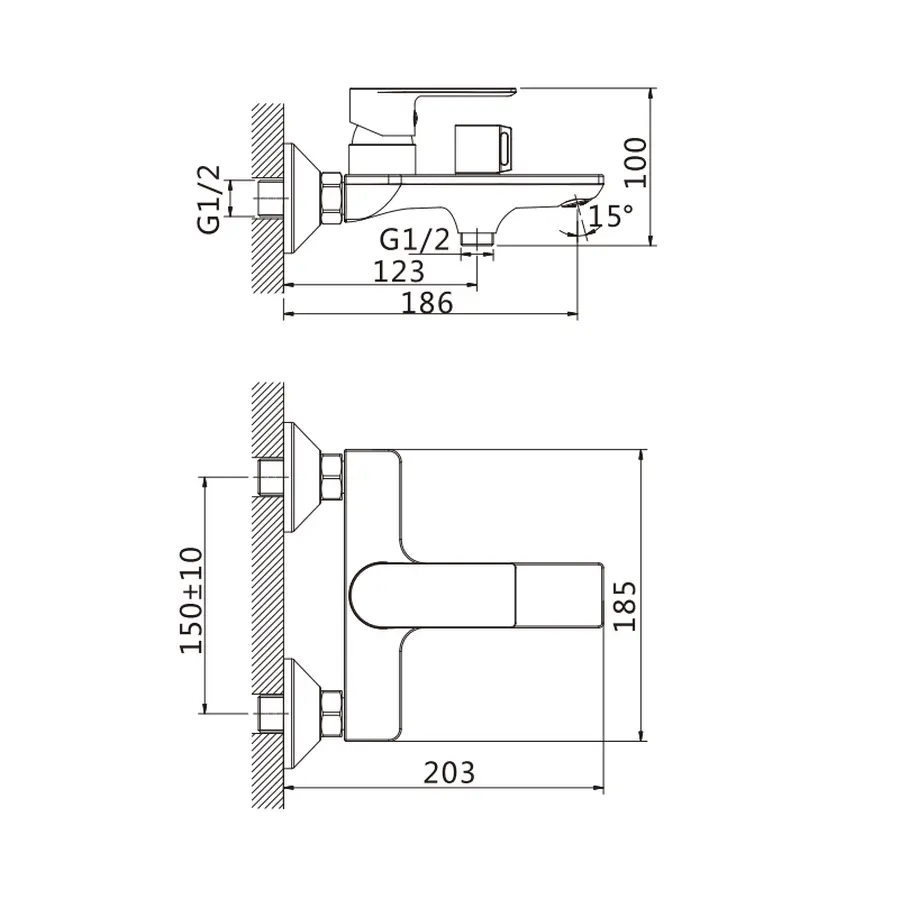 Змішувач для ванни Haiba Alex 009 (HB0889)