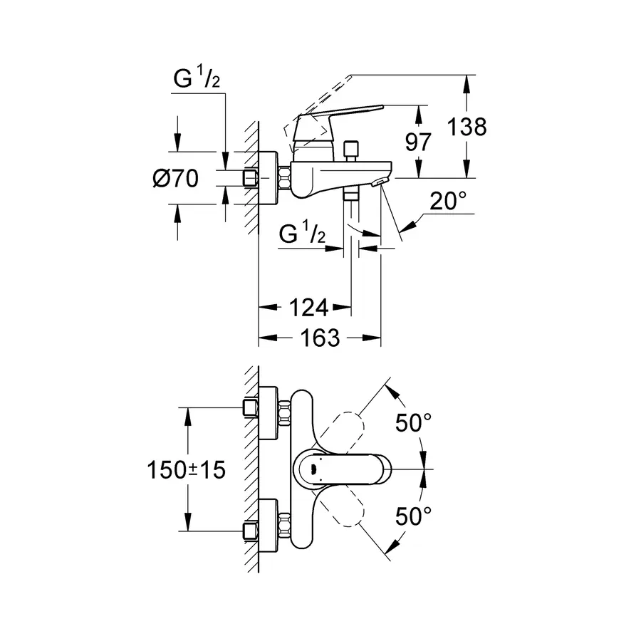 Змішувач для ванни Grohe Eurosmart Cosmopolitan (32831000)